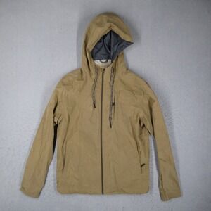 Marine Layer Mens Small Tan Khaki Hooded Windbreaker Full Zip Jacket Rain